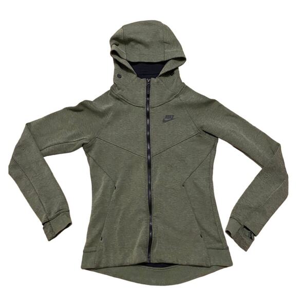 NIKE TECH FLEECE WINDRUNNER Jacket HOODIE GREEN size XS - Picture 2 of 12